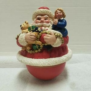 Vintage Santa Music Box Figurine Plays Santa We Wish You A Merry Christmas